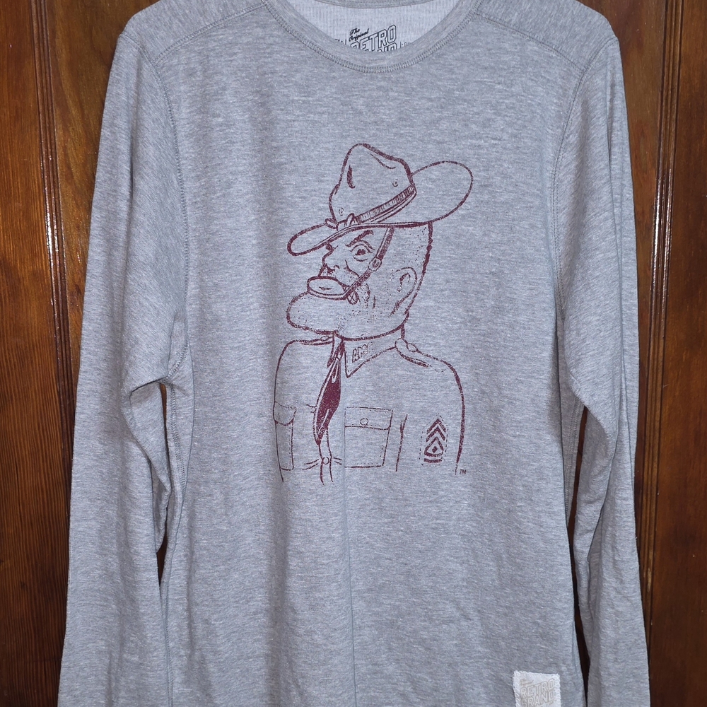Gray Graphic Long Sleeve Shirt